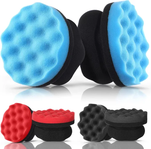 Vista 8 de 6 aplicadores de apósito de agarre hexagonal para neumáticos, aplicador de brillo de neumáticos, almohadilla de tocador, esponja de espuma para Negro