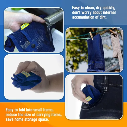 Vista 4 de 2 soportes para botellas de agua con correa, de alta calidad, fácil de limpiar, bolsa ligera para botella de agua con bolsillo para senderismo