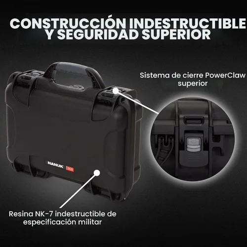 Vista 2 de NANUK 909 - Funda rígida de viaje con espuma en cubos personalizable, funda impermeable para cámara, 12.6 x 9 x 4.4 pulgadas, ligera, con cerradura