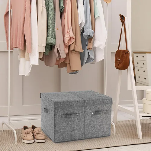 Vista 8 de Organizador de almacenamiento de zapatos para armario para 16 pares, contenedores grandes de almacenamiento de zapatos con tapa y divisores