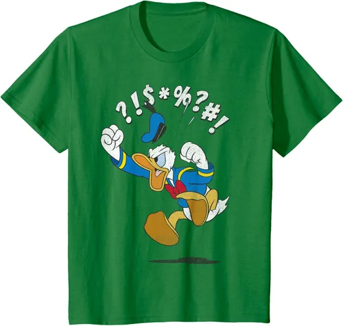 Vista 36 de Disney Mickey And Friends - Camiseta vintage de Donald Duck Angry Jump, Negro