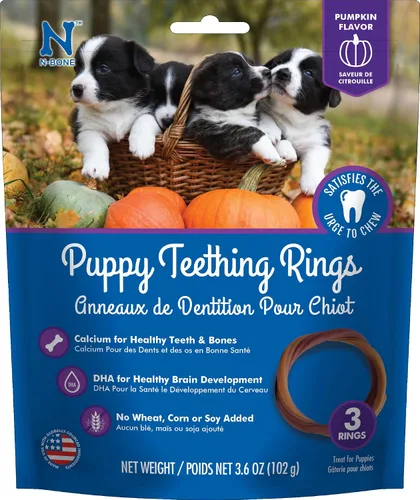 Vista 27 de N-Bone Anillos de dentición para cachorros, sabor a mantequilla de maní, masticables naturales para la dentición y golosinas para masticar, ayuda a