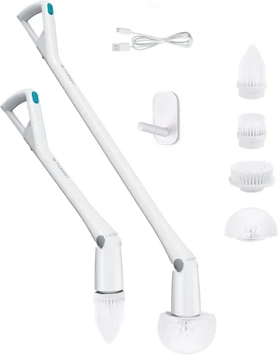 Vista 11 de Tilswall Limpiador eléctrico inalámbrico giratorio – Cepillo de limpieza impermeable IPX7 con 180 minutos de funcionamiento y mango extensible de 43