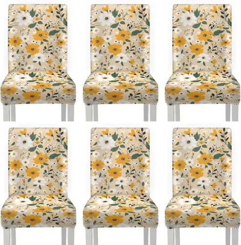 Vista 16 de HUGS IDEA Butterfly Dining Room Chair Covers Set of 2 Blue Marble Stretch Parsons Chair Slipcovers Washable Kitchen Chairs Protector Covers for