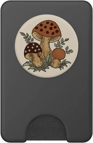 Vista 8 de Mushrooms Make Me Merry (vintage) PopSockets Swappable PopGrip