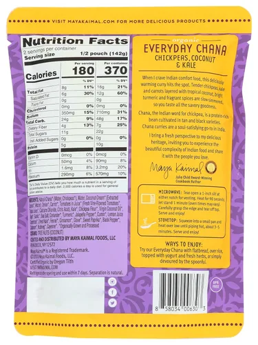 Vista 2 de Maya Kaimal Todos los días Chana Ccnt Kale 10 OZ
