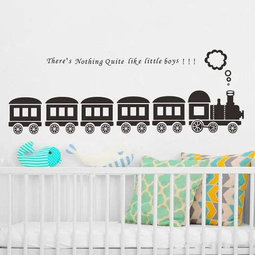 Vista 3 de Calcomanía de pared de tren y adhesivo de riel de alta velocidad, arte de pared de PVC extraíble, perfecto para habitaciones de niños, guarderías