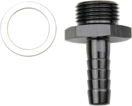 Vista 10 de Aluminio -4 AN ORB macho a 1/4 "(6.35mm) Barb Push On Manguera Adaptador Negro