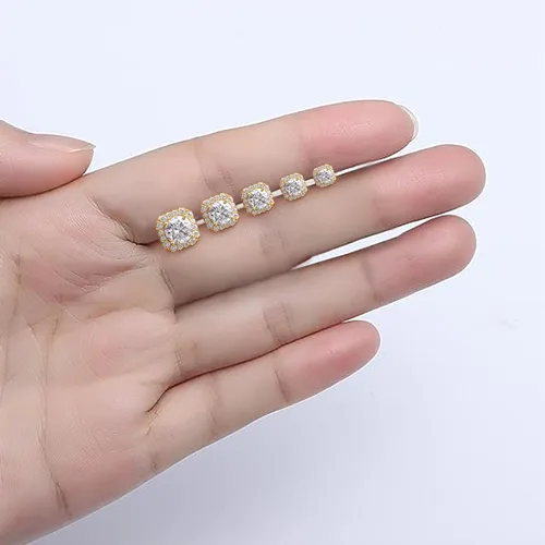 Vista 7 de RINEY&KY Aretes de moissanita Aretes de diamante de laboratorio para mujeres y hombres, aretes de moissanita, aretes de moissanita chapados en oro