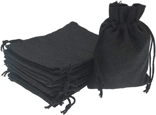 Vista 15 de 50 bolsas de arpillera blanca con cordón, bolsas pequeñas de lino de 2.7 x 3.5 pulgadas, bolsas de regalo para joyas, bolsas de dulces para Navidad