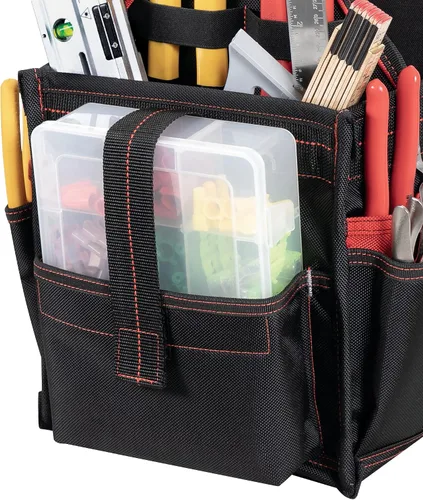 Vista 5 de Hultafors Work Gear HT5582 - Portaherramientas eléctrica/de mantenimiento, 23 bolsillos, bolsa de herramientas de poliéster balístico resistente