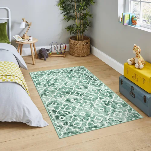 Vista 31 de Moynesa Alfombra marroquí lavable de 2 x 3 pulgadas, pequeña, azul, para cocina, baño, suave, antideslizante, de pelo bajo, moderna, geométrica