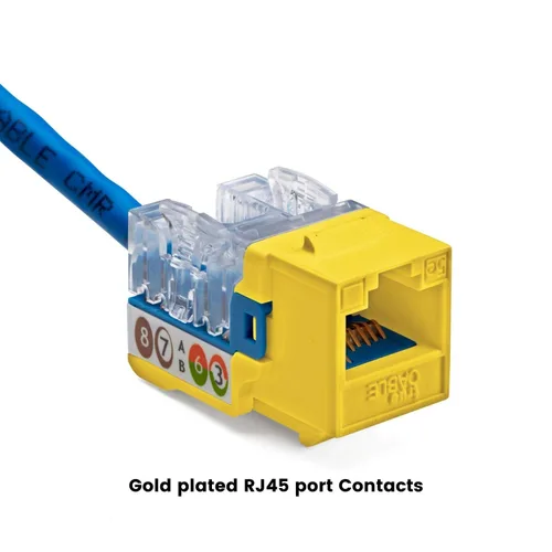 Vista 135 de TRUE CABLE Conector Keystone Cat5e, sin blindaje (UTP), perforado de 90 grados, PoE++ (4PPoE) 100W, certificación UL, verificado ETL, certificado