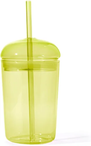 Vista 10 de Maplefield Vaso de vidrio con tapa de cúpula, 16 onzas, reutilizable, para café helado con pajilla, resistente a derrames, para frappes y licuados