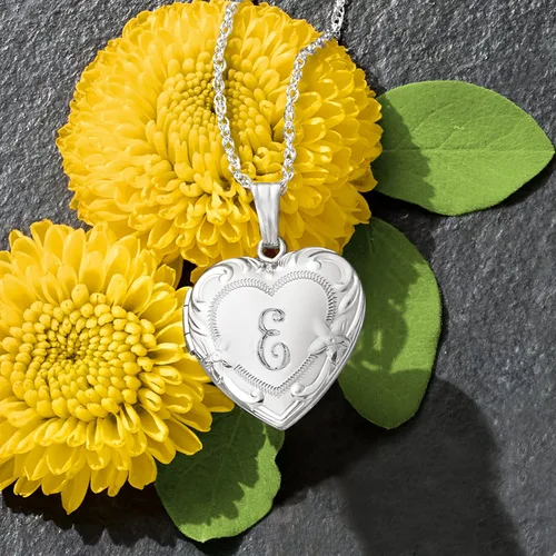 Vista 6 de Ross-Simons Sterling Silver Personalized Heart Locket Necklace