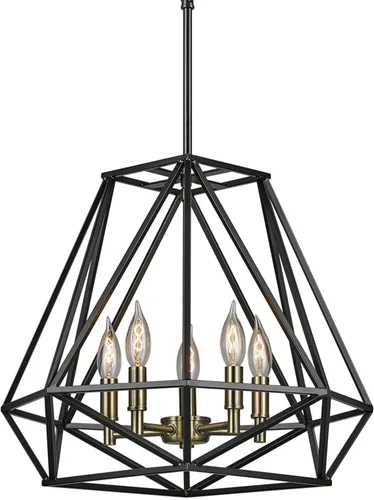 Vista 5 de GLOBE Candelabros eléctricos 65435 Sansa, color negro mate, enchufe dorado, bombilla no incluida