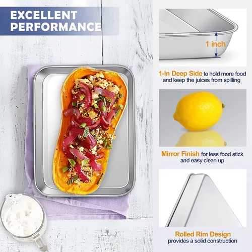 Vista 3 de Bandeja para hornear de 9 pulgadas con estante, bandeja para horno