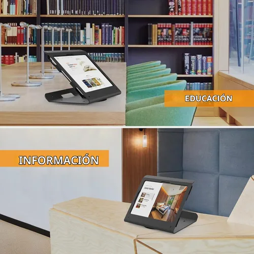 Vista 3 de Soporte para tablet POS, soporte de quiosco de acero resistente con base giratoria de 360°, antirrobo, compatible con iPad 10 de 10.9 pulgadas, Pro