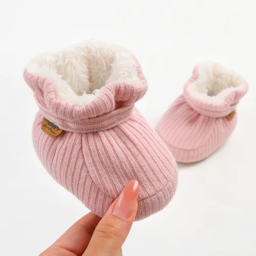 Vista 31 de Botines de forro polar para bebés, niños y niñas, pantuflas antideslizantes con agarre suave, zapatos de calcetín para recién nacidos, cuna