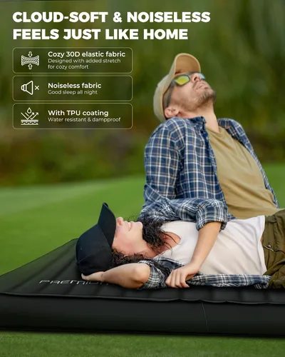 Vista 2 de KingCamp PREMIUM SINGLE - Colchoneta de dormir autoinflable, colchón de aire y espuma de valor R 7.5, almohadilla de dormir aislada de 3 pulgadas