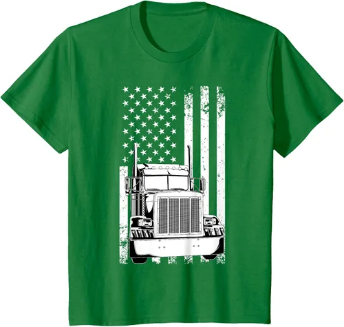 Vista 30 de Camión conductor bandera americana camionero vintage hombres mujeres regalo camiseta