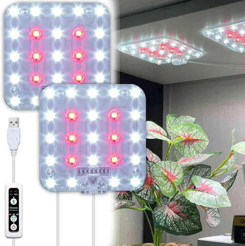 Vista 12 de Luz de cultivo para debajo del estante, temporizador automático, regulable, blanco perla, paquete de 1 Blanco (SP completo)