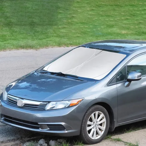 Vista 17 de Parasol para parabrisas de ajuste personalizado, cubierta para ventana delantera, visera plegable 210T, protector que bloquea los rayos ultravioleta