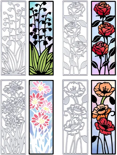 Vista 8 de ORIGACH 10 piezas de metal para marco de plantas de flores, troqueles de corte para primavera, verano, otoño, temas de flores, troqueles de metal