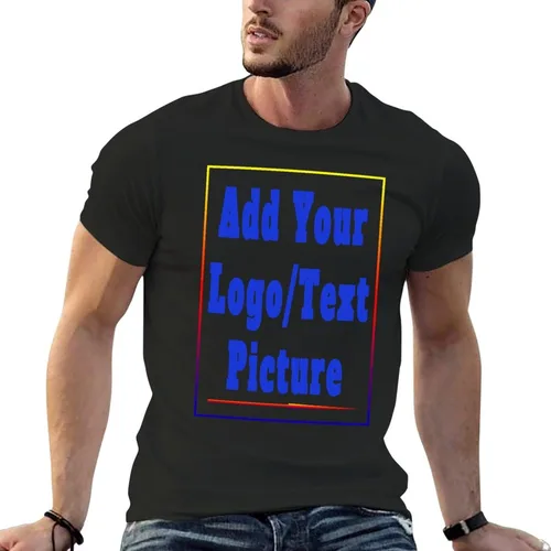 Vista 6 de Custom Personalized Men's Cotton T-Shirts Design Your Own Custom Prints
