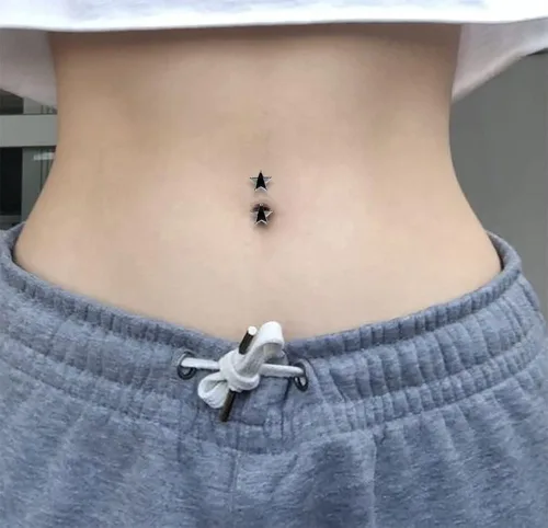 Vista 3 de Star CZ piedra plata de ley 925doble lado ombligo anillo de la joyería