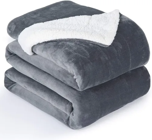 Vista 71 de NANPIPER - Manta de forro polar Sherpa, suave y esponjosa, mantas individuales para sofá, color negro, de 60x80 pulgadas