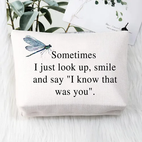 Vista 3 de Regalos conmemorativos de libélula, regalos para amantes de la libélula, Sometimes I Just Look Up Smile And Say I Know That Was You Dragonfly
