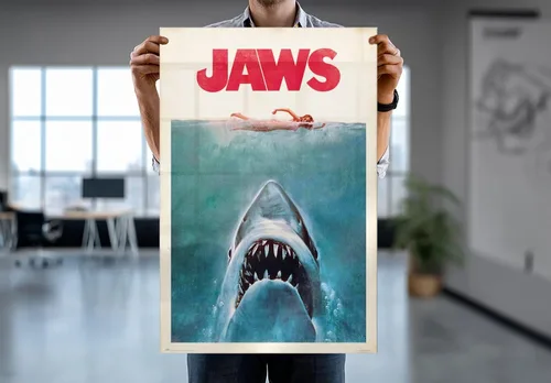 Vista 7 de Jaws - Póster de película (estilo regular, retro, vintage, tamaño: 24 x 36 pulgadas) (póster laminado)