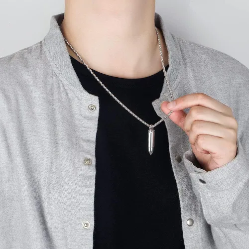 Vista 4 de Meilanduo Collar con colgante de plata de ley 925 maciza de 0118in con cadena redonda de 180in 200in 220in 240in 263in para hombres y mujeres