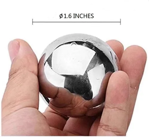 Vista 2 de Piedras de whisky de acero inoxidable, rocas para enfriar bebidas, bolas de hielo reutilizables de acero inoxidable con bandeja de bolas de hielo