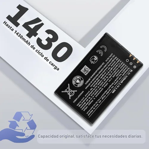 Vista 3 de BL-5J - Batería de repuesto para Nokia N900 5230 Lumia 520 521 525 con kit de herramientas técnicas.