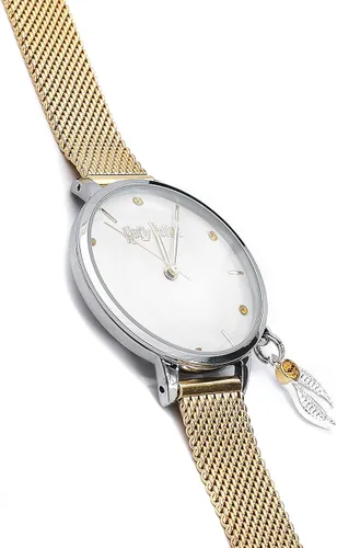 Vista 6 de Harry Potter Reloj dorado Snitch Charm adornado con cristales, Oro, Moderno