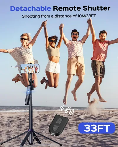 Vista 4 de NEMOVA Trípode de seguimiento facial automático de 68 pulgadas para iPhone, trípode de teléfono con rotación de 360° con control remoto inalámbrico