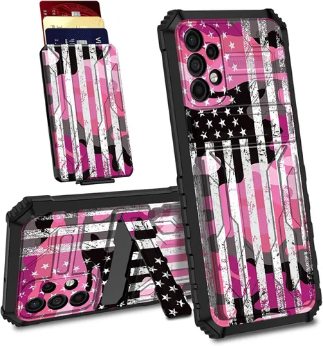 Vista 15 de Funda para Samsung Galaxy A53 5G con ranura desmontable para tarjetero, función atril, doble capa, resistente, a prueba de golpes, funda oculta
