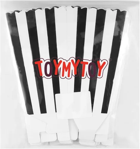 Vista 7 de TOYMYTOY Cajas de palomitas de maíz, recipientes de cartón para palomitas de maíz para recuerdos de fiesta, 24 piezas (negro)