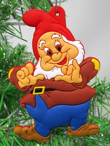 Vista 8 de Adornos para árbol de Navidad blanco nieve con personajes de enanos blancos como la nieve y varios enanos (diseño único)