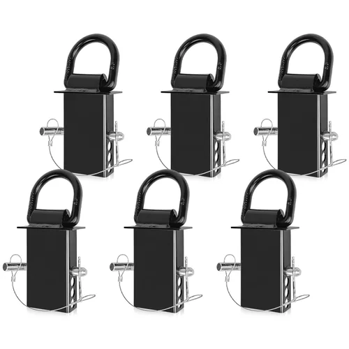 Vista 8 de Anillo en D de bolsa de estaca ajustable para remolque de alta resistencia de 5/8" con cordón antipérdida 4 agujeros ajustables 18,000 libras