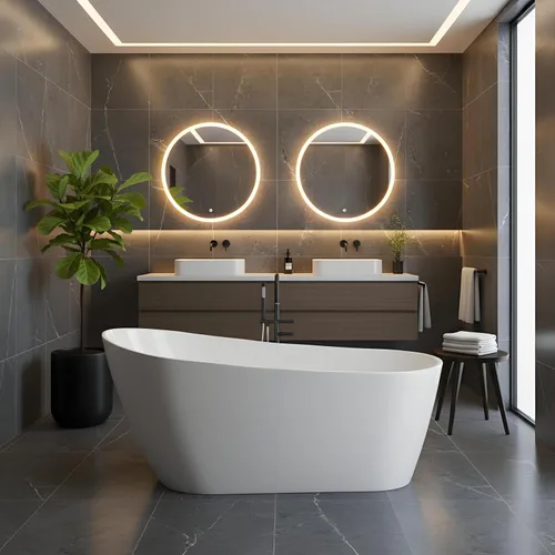 Vista 31 de 59 Inch Freestanding Bathtubs, White Acrylic Free Standing Bathtub, Modern Soaking Tub with Integrated Overflow & Chrome Drain for Bathroom Remodel