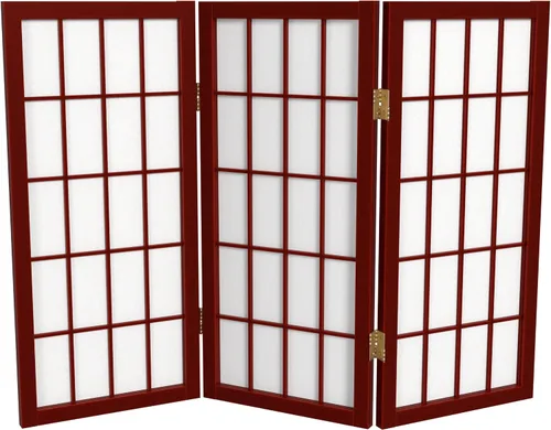 Vista 27 de Biombo portátil simple de 2 pies Biombo diseño Shoji, clásico diseño japonés 4 anchuras, 6 colores, Madera, Negro