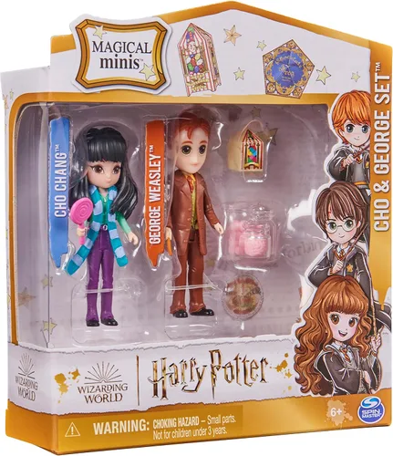 Vista 5 de Wizarding World Harry Potter, Magical Minis - Set de figuras de Cho Chang y George Weasley con 2 accesorios para muñecas, juguetes para niños de 6