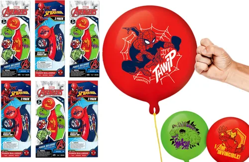 Vista 7 de Marvel Avengers Punch Balloon Ball Hulk, Iron Man y Spiderman Fidget Toy Inflable Big Bounce Ball Alivio del Estrés Juguete para Niños y Adultos
