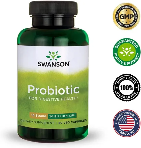 Vista 7 de Swanson Probiótico para la salud digestiva del tracto gastrointestinal Apoyo inmunológico Los viajeros apoyan 20 mil millones de UFC con prebiótico