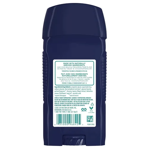 Vista 2 de Tom's of Maine Desodorante natural sin aluminio de larga duración para hombres, Mountain Spring, 2.8 onzas (el embalaje puede variar)