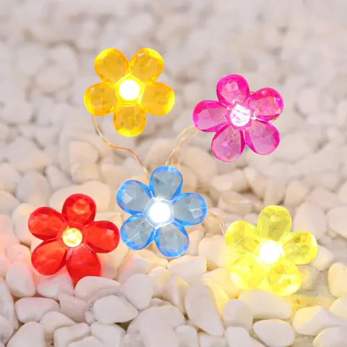 Vista 5 de Tira de luces de 5 colores con diseño de flores con control