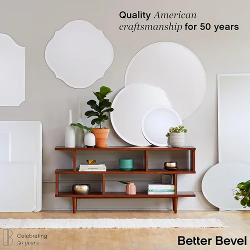 Vista 6 de Better - Espejo rectangular sin marco biselado Espejo de pared de baño de 30 x 36 pulgadas con borde biselado Sistema para colgar ultra